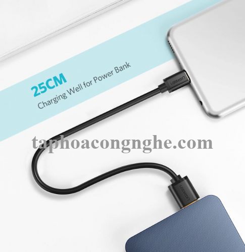 Ugreen 10839 3M màu Đen Cáp sạc truyền dữ liệu USB 2.0 sang MICRO USB lõi đồng US125 30010839